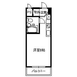 日神パレステージ白楽第2 ワンルームの間取図画像