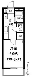 ヴェステンハイム 1Kの間取図画像
