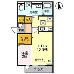 セジュール中穂積 1LDKの間取図画像