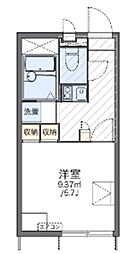 レオパレスエメラルドグリーン 1Kの間取図画像