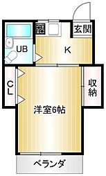 メゾン小泉 1階1Kの間取り
