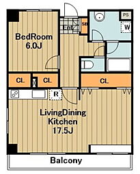 レソール 3階1LDKの間取り