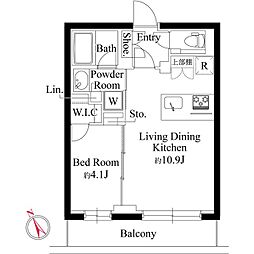 ラヴィエール千駄ヶ谷プレミアムレジデンス 3階1LDKの間取り