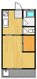 アサヒコーポ 1階1Kの間取り