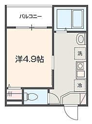 MELDIA西川口II 2階1Kの間取り