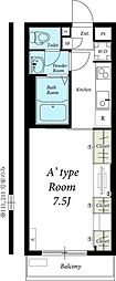 リブリ-K1 1Kの間取図画像