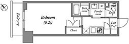 GRANPASEO新宿余丁町 1Kの間取図画像