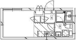 プティレスト中板橋 2階ワンルームの間取り