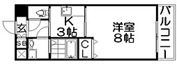 ロータリーマンション香里西之町 1Kの間取図画像