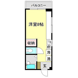 necosan ワンルームの間取図画像