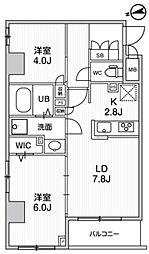 中野区上高田2丁目マンション 2LDKの間取図画像