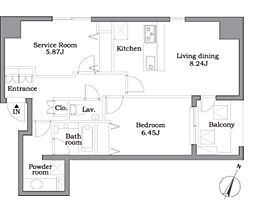 レジディア東麻布 3階1SLDKの間取り