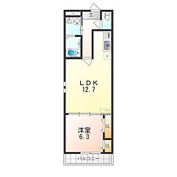 フジパレス尼崎西浦公園西 1LDKの間取図画像