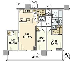 パークシティ武蔵小山ザタワー 3LDKの間取図画像