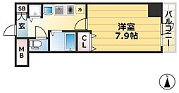 ロイヤルヒル神戸三ノ宮 1Kの間取図画像