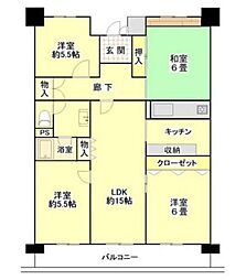 入船東エステート8号棟 4LDKの間取図画像