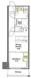 WORVE東京木場 1DKの間取図画像