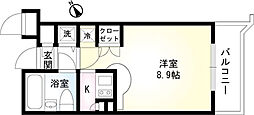 ローズマンションＦ−11番館 2階ワンルームの間取り