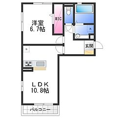 クリサンテーモ 1LDKの間取図画像