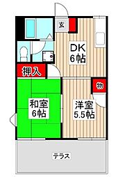 ファインコーポラスA 2DKの間取図画像