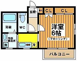 イーストハイム高井戸 3階1Kの間取り