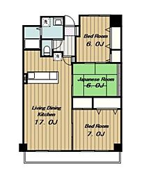 アトラクトマンショントムロ 3LDKの間取図画像