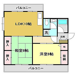 レジェンドIZUMI1 2LDKの間取図画像