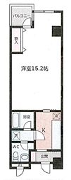 デュエット 1Kの間取図画像
