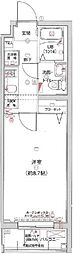 グランフォース谷在家 2階1Kの間取り