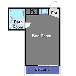 サンパーク東京銀座 ワンルームの間取図画像
