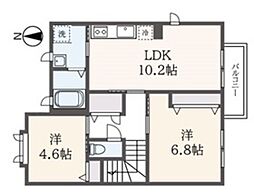 クワトロE 2LDKの間取図画像