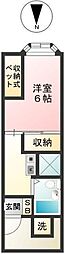 ホワイトシティ 2階1Kの間取り