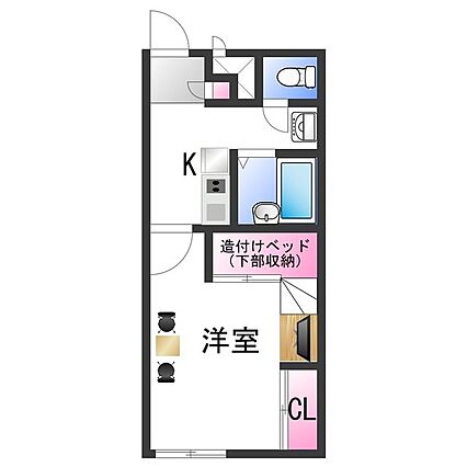 レオパレスドウージェーム紀ノ川_間取り_0
