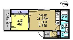 Solare本千葉 1LDKの間取図画像