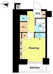 パークウェル荻窪 7階1Kの間取り