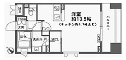 カスタリア大森 ワンルームの間取図画像