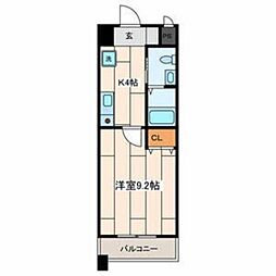 SHELL MIYAKO I 6階1Kの間取り