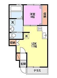 マナフォレスト石橋 1LDKの間取図画像