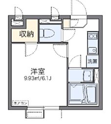 レオネクストエステーラ2 1Kの間取図画像