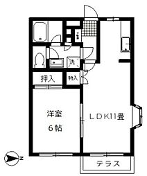 ガーデンハウス 1LDKの間取図画像