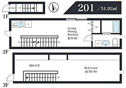フォンス仲六郷1 1LDKの間取図画像