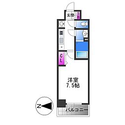 Osaka Metro中央線 緑橋駅 徒歩3分の賃貸マンション 3階1Kの間取り