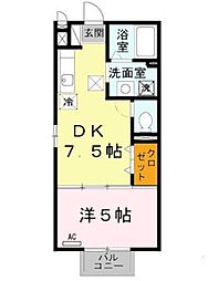 JR東海道・山陽本線 尼崎駅 徒歩16分の賃貸アパート 2階1DKの間取り