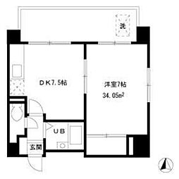 第一ファミール 1DKの間取図画像