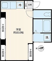 JR山手線 大崎駅 徒歩10分の賃貸マンション 3階ワンルームの間取り