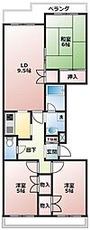 アゼリア2 2階3LDKの間取り