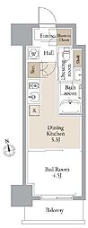 JMF-Residence浅草橋三丁目 1DKの間取図画像