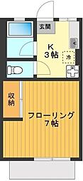 シティハイム清水 1Kの間取図画像