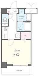 ディアウス両国 2階1Kの間取り