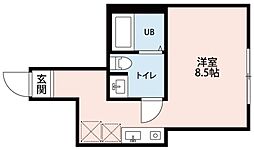 KTK蒲田 1階ワンルームの間取り